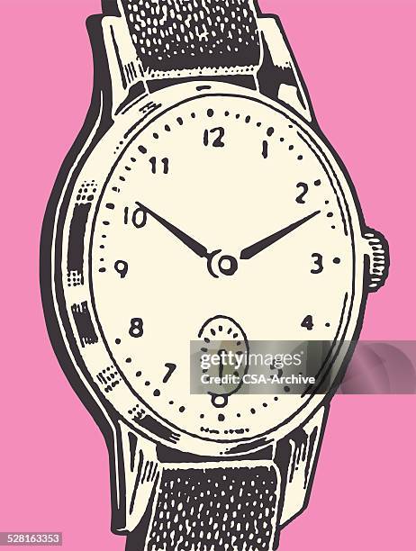 ilustraciones, imágenes clip art, dibujos animados e iconos de stock de reloj de pulsera - reloj de pulsera