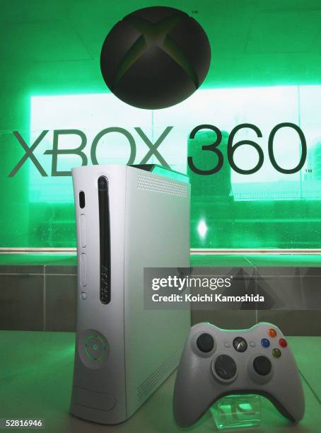 Microsoft's new Xbox360 game console is introduced during a press preview on May 13, 2005 in Tokyo, Japan. The machine is equipped with IBM's PowerPC...