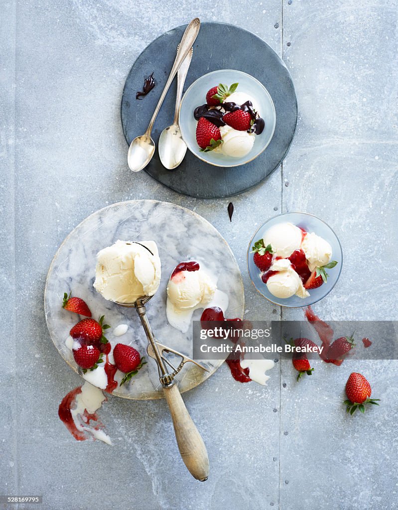 Ice Cream with Strawberries