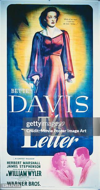 Poster for William Wyler's 1940 crime film 'The Letter' starring Bette Davis.