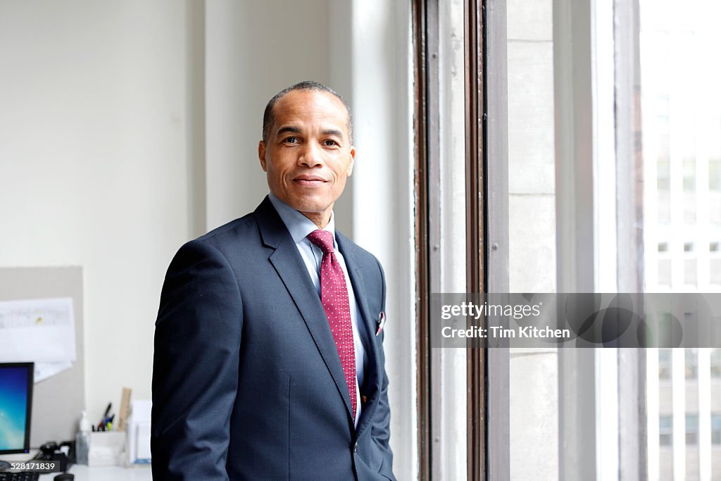 Portrait of confident businessman in office