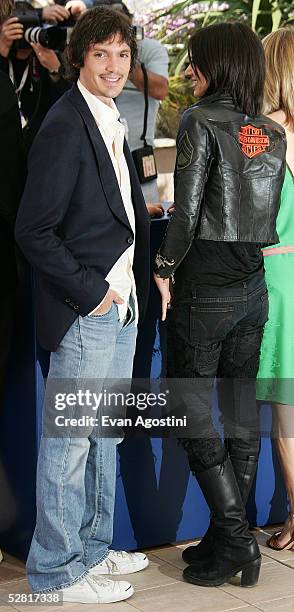 Actors Asia Argento and Lukas Haas attend a photocall promoting the film "Last Days" at the Palais during the 58th International Cannes Film Festival...