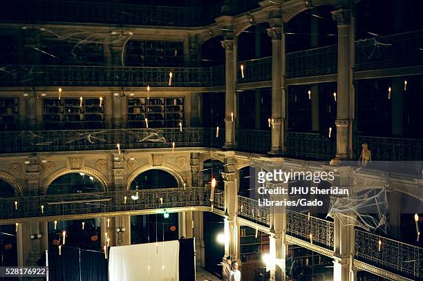 View from an upper level of the George Peabody library at the Johns Hopkins University, 2015. Courtesy Eric Chen. .