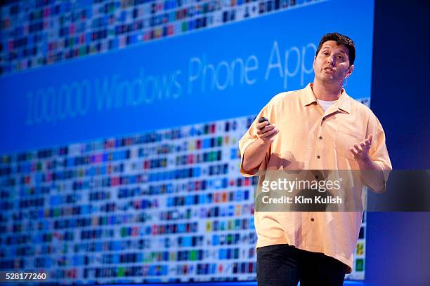 Terry Myerson, Corporate Vice President, Microsoft previews new features of Windows Phone 8 during the Microsoft Windows Phone Summit in San...