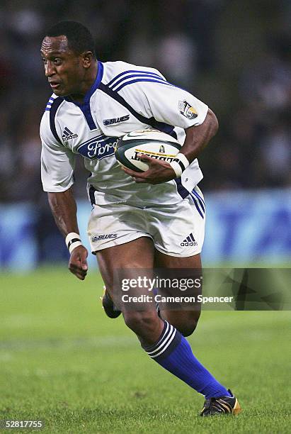 Joe Rokocoko of the Blues in action during the Super 12 match between the New South Wales Waratahs and the Blues at Aussie Stadium May 13, 2005 in...