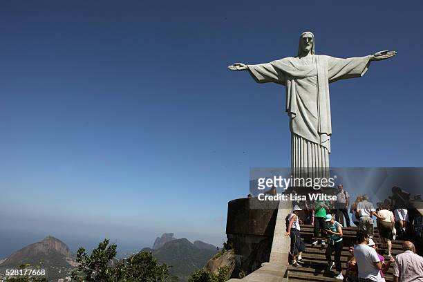 The Christ the Redeemer statue, or 'Cristo Redentor' in Portuguese, stands overlooking Rio de Janeiro, Brazil, on July 17, 2010. The 120-foot tall...