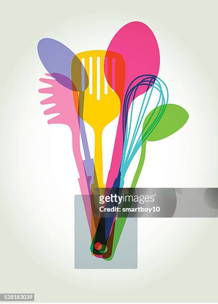 stockillustraties, clipart, cartoons en iconen met cooking utensils - soeplepel
