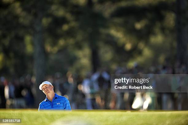 Jordan Spieth upset during Sunday play at Augusta National. Augusta, GA 4/10/2016 CREDIT: Robert Beck