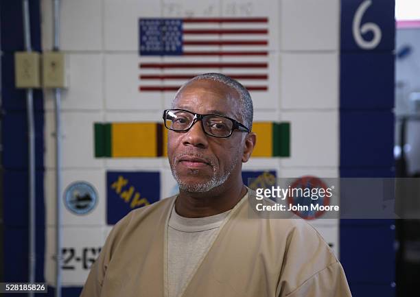 Former U.S. Navy sailor Ivan Blades and current inmate at the Veterans Unit of the Cybulski Rehabilitation Center poses for a photo on May 3, 2016 in...