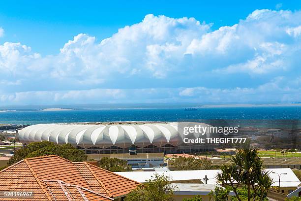 nelson mandela bay stadium in port elizabeth - port elizabeth south africa stock pictures, royalty-free photos & images