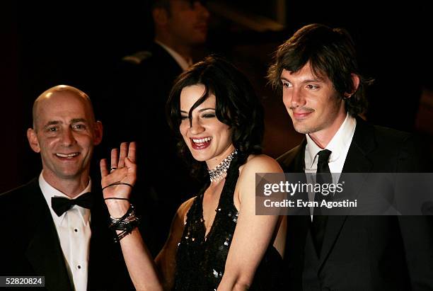 Actress Asia Argento and actor Lukas Haas attend a screening of "Last Days" at the Grand Theatre during the 58th International Cannes Film Festival...
