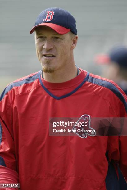 Mike Timlin of the Boston Red Sox is pictured before the game against the Detroit Tigers at Comerica Park on May 5, 2005 in Detroit, Michigan. The...