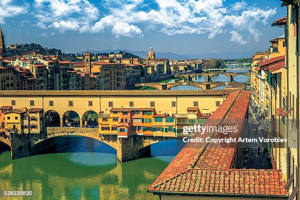 clouds over florence - river arno stock pictures, royalty-free photos & images