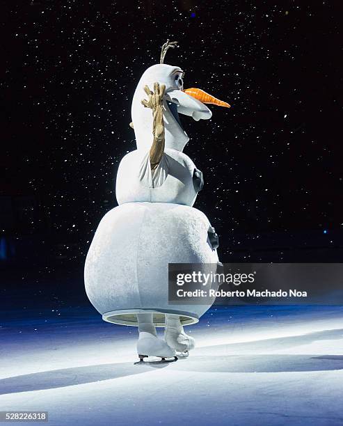 Frozen movie scenes: Olaf character during Disney on Ice celebration of 100 hundred years of magic.