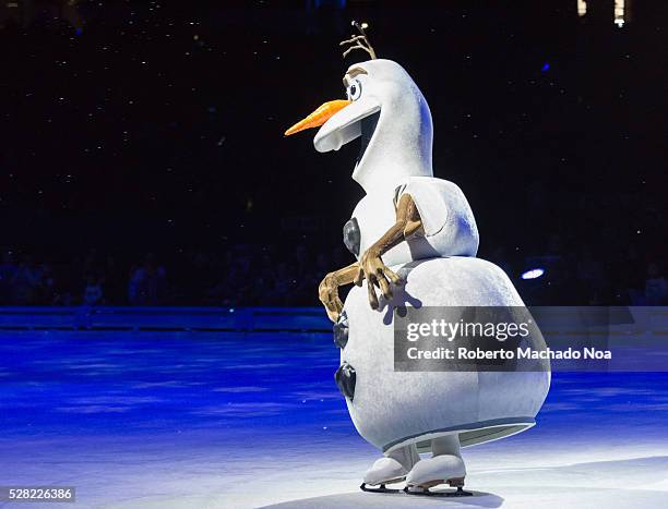 Frozen movie scenes: Olaf character during Disney on Ice celebration of 100 hundred years of magic.