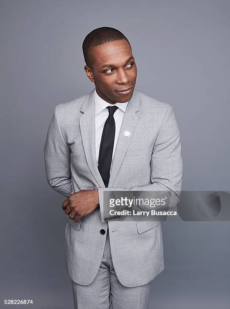 Actor Leslie Odom Jr. Poses for a portrait at the 2016 Tony Awards Meet The Nominees Press Reception on May 4, 2016 in New York City.