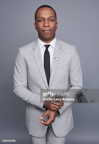 Actor Leslie Odom Jr. Poses for a portrait at the 2016 Tony Awards Meet The Nominees Press Reception on May 4, 2016 in New York City.