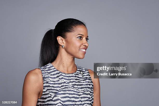 Actress Renee Elise Goldsberry poses for a portrait at the 2016 Tony Awards Meet The Nominees Press Reception on May 4, 2016 in New York City.