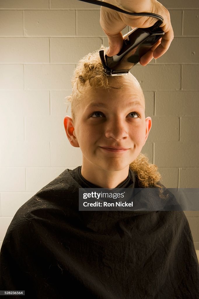 Boy Getting Head Shaved