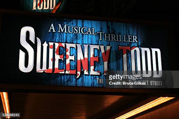 Sweeney Todd Marquee during Sweeney Todd Opening Night on Broadway at The Eugene O'Neill Theater then The Copacabana in New York City, New York,...