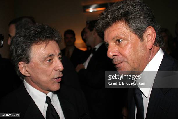 Frankie Valli and Frankie Avalon during Opening Night After Party for Jersey Boys on Broadway at The August Wilson Theater and The Marriott Marquis...
