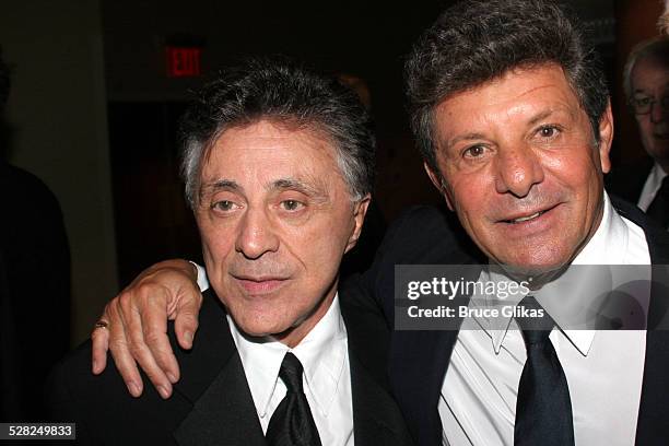 Frankie Valli and Frankie Avalon during Opening Night After Party for Jersey Boys on Broadway at The August Wilson Theater and The Marriott Marquis...