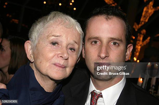 Barbara Barrie and son Aaron Harnick, producer during Opening Night of Night, Mother on Broadway at The Royale Theater then Tavern on The Green in...