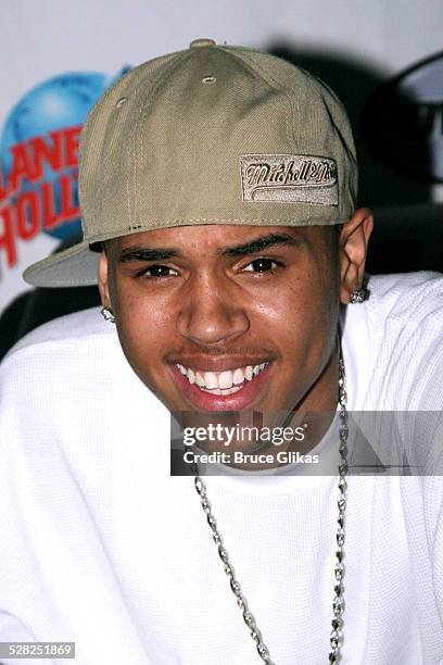 Chris Brown during Chris Brown Teams Up with Power 105.1 to Celebrate His Self-Titled New Album at Planet Hollywood in New York City, New York,...