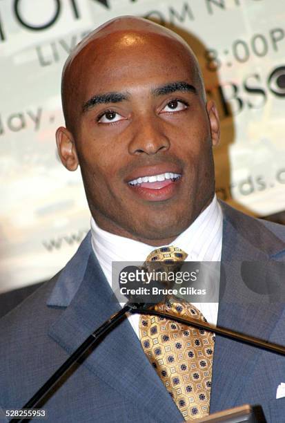 Tiki Barber during 58th Annual Tony Awards Nominee Announcements at The Hudson Theater in New York City, New York, United States.