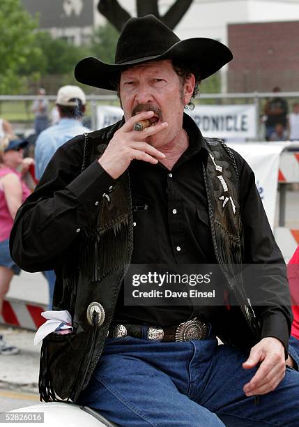 Musician, author and Texas gubernatorial hopeful Kinky Friedman rides during the Everyone's Art Car Parade May 14, 2005 in Houston, Texas. Friedman...