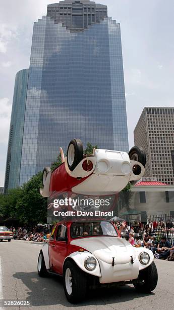 The car called "Mirror Image" passes through downtown during the during the Everyone's Art Car Parade May 14, 2005 in Houston, Texas. The parade...