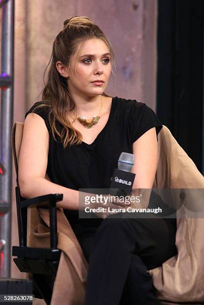Elizabeth Olsen attends AOL Build Speaker Series to discuss "Captain America: Civil War" at AOL Studios In New York on May 4, 2016 in New York City.