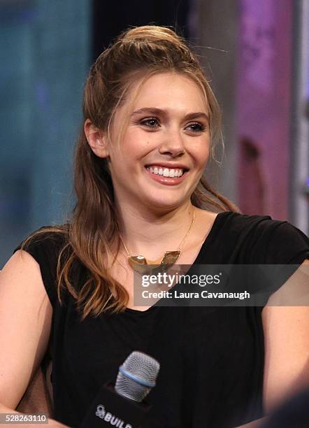 Elizabeth Olsen attends AOL Build Speaker Series to discuss "Captain America: Civil War" at AOL Studios In New York on May 4, 2016 in New York City.