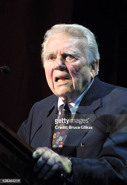 Andy Rooney during Official Dedication and Marquee Unveiling of The Al Hirschfeld Theatre on Broadway at The Al Hirschfeld Theatre in New York, New...