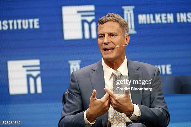 Alan Krueger, former chairman of the White House Council of Economic Advisers, speaks during the annual Milken Institute Global Conference in Beverly...