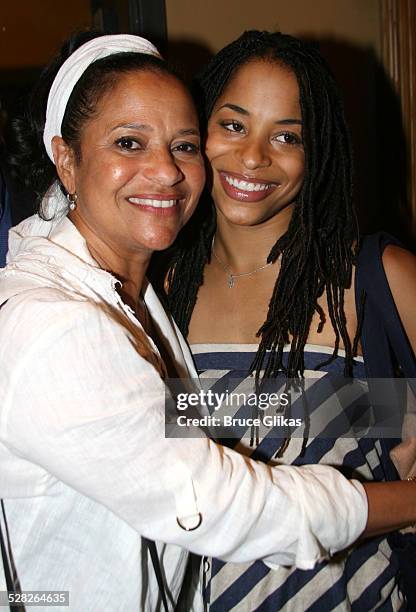 Debbie Allen and daughter Vivian Nixon during Judge Marilyn Milian of The Peoples Court visits Hot Feet on Broadway at The Hilton Theater in New York...