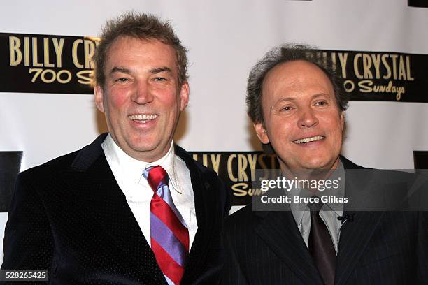 Billy Crystal and Des McAnuff during Billy Crystal Makes His Broadway Debut in 700 Sundays at The Broadhurst Theater/Tavern on the Green in New York,...