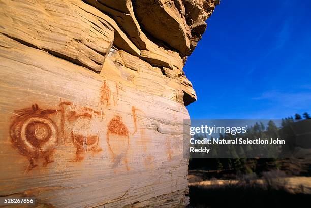 indian pictographs, bear gulch pictographs - bear gulch stock pictures, royalty-free photos & images