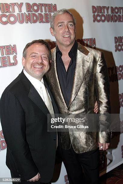 Marc Shaiman and Scott Wittman during Opening Night Curtain Call and Party for Dirty Rotten Scoundrels on Broadway at Imperial Theater thenThe...