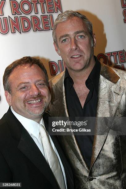 Marc Shaiman and Scott Wittman during Opening Night Curtain Call and Party for Dirty Rotten Scoundrels on Broadway at Imperial Theater thenThe...