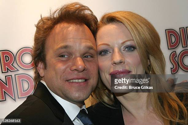 Norbert Leo Butz and Sherie Rene Scott during Opening Night Curtain Call and Party for Dirty Rotten Scoundrels on Broadway at Imperial Theater...