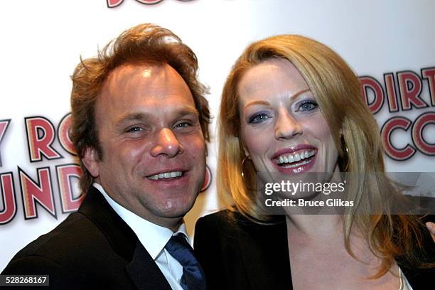 Norbert Leo Butz and Sherie Rene Scott during Opening Night Curtain Call and Party for Dirty Rotten Scoundrels on Broadway at Imperial Theater...