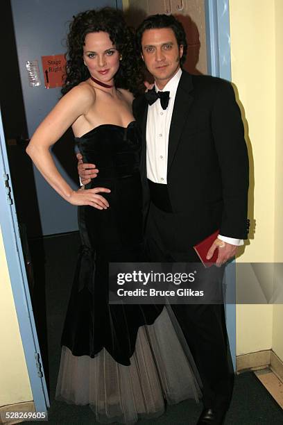 Melissa Errico and Raul Esparza during The All-Star Stephen Sondheim 75th Birthday Celebration Children and Art - Inside at Broadway's New Amsterdam...