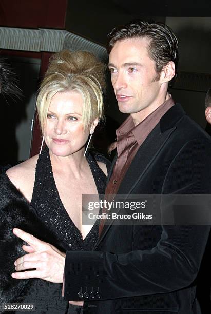 Deborra-Lee Furness and Hugh Jackman during Opening Night of The Boy From Oz - Arrivals and After Party at The Imperial Theater and Copacabana...