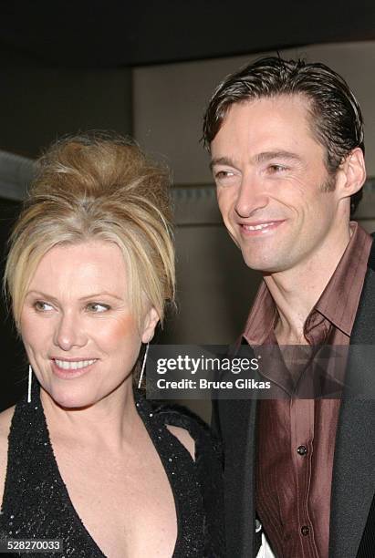 Deborra-Lee Furness and Hugh Jackman during Opening Night of The Boy From Oz - Arrivals and After Party at The Imperial Theater and Copacabana...