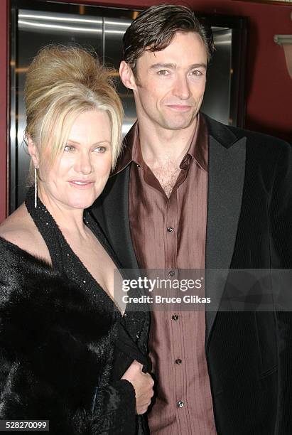 Deborra-Lee Furness and Hugh Jackman during Opening Night of The Boy From Oz - Arrivals and After Party at The Imperial Theater and Copacabana...