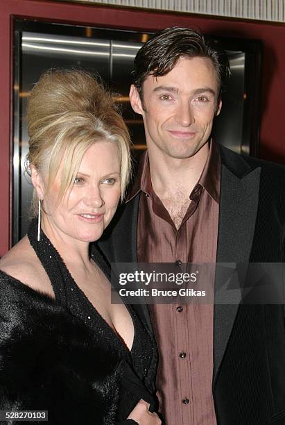 Deborra-Lee Furness and Hugh Jackman during Opening Night of The Boy From Oz - Arrivals and After Party at The Imperial Theater and Copacabana...