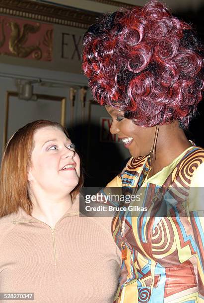 Kathy Brier meets Miss America 2004 Ericka Dunlap during Miss America 2004 Ericka Dunlap Announces her Platform of Diversity at The Hit Musical...