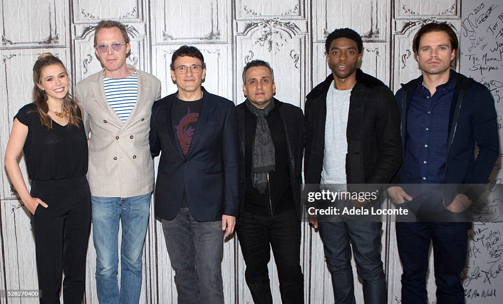 AOL Build Speaker Series - Paul Bettany, Chadwick Boseman, Elizabeth Olsen, Anthony Russo and Joe Russo, "Captain America: Civil War"