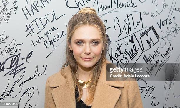 Elizabeth Olsen attends the AOL Speaker Series to discuss "Captain America: Civil War" at AOL Studios In New York on May 4, 2016 in New York City.